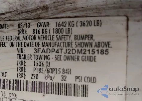 2013 Ford Fiesta S from USA, damaged, VIN 3FADP4TJ2DM215185